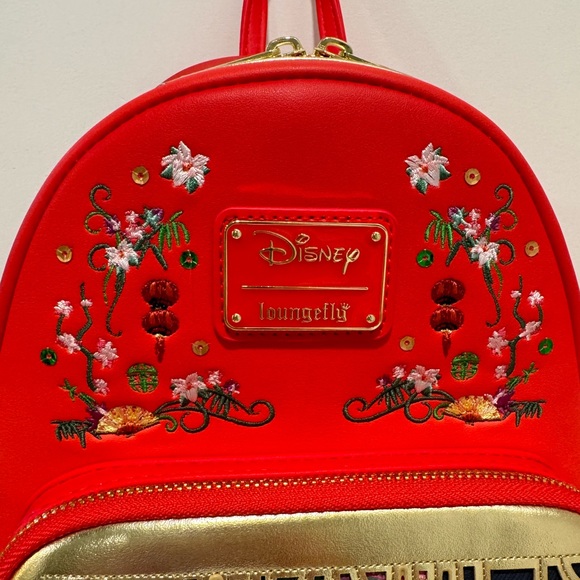 RARE Loungefly Mulan Backpack Disney Embroidered NWT - Picture 3 of 10